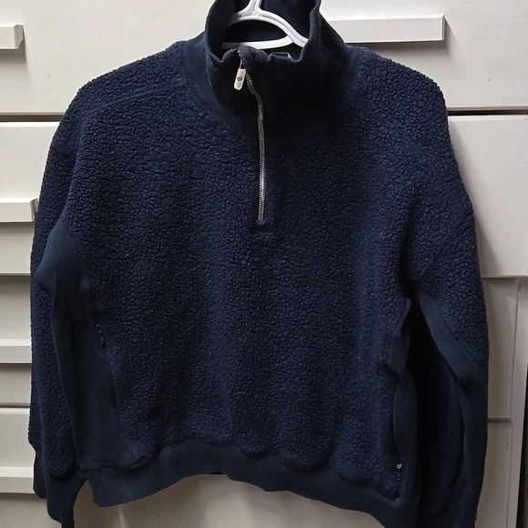 Lululemon Stand Out Sherpa 1/2 Zip In True Navy - Picture 3 of 6